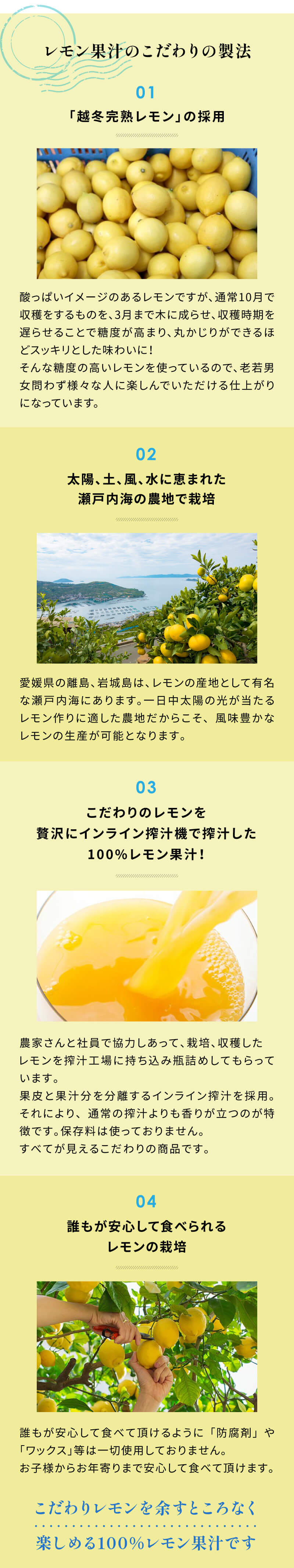 レモン果汁のこだわり製法