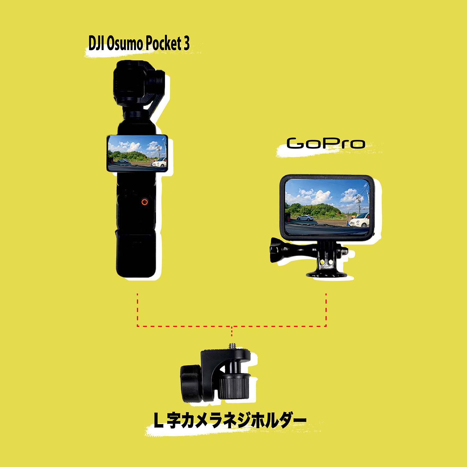 L字カメラネジホルダー