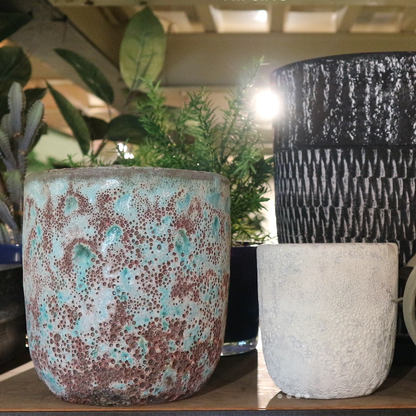 植木鉢 おしゃれ アンティーク 陶器鉢 IS101S 13cm 4号 ブルー 水色 白 プランター 鉢 ガーデニング 室内 観葉植物 多肉