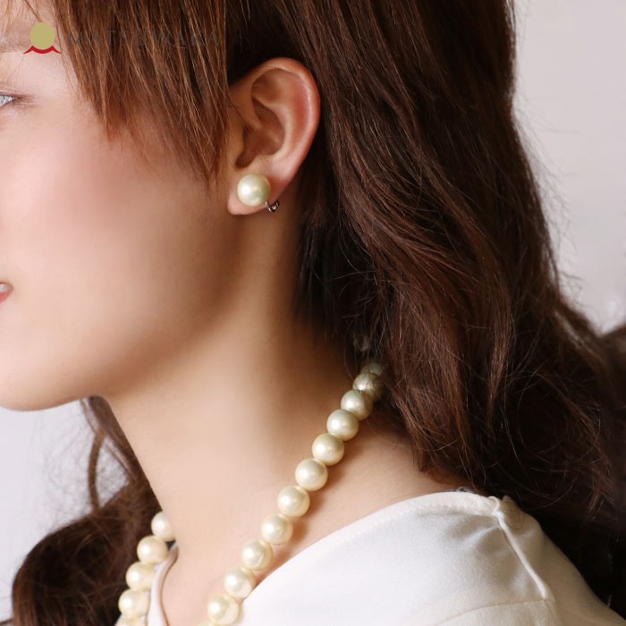 12mm玉貝パール イヤリング （単品）日本製 シルバー金具 - 【お葬式・結婚式】パールのフォーマルアクセサリー｜ MATSUWAKA
