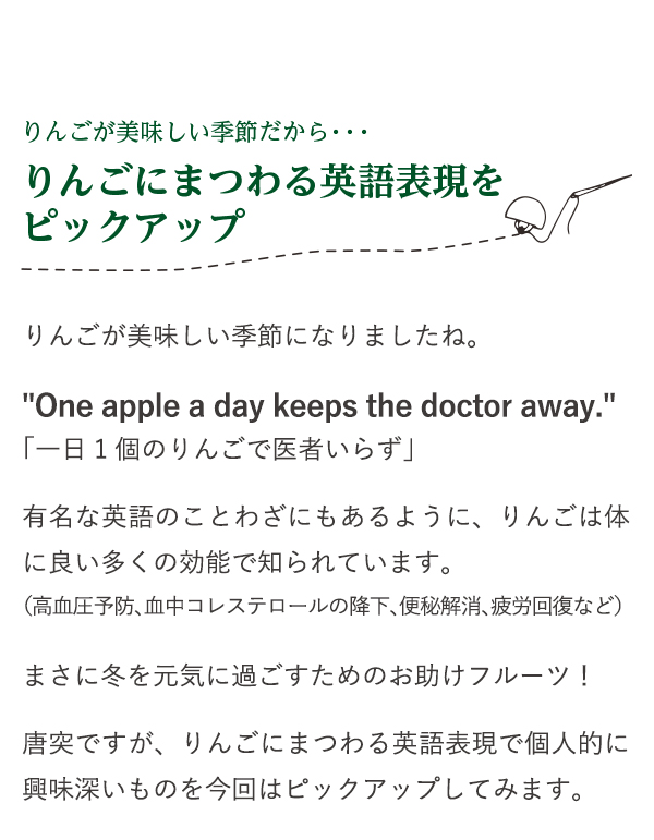 りんごにまつわる英語表現をピックアップ