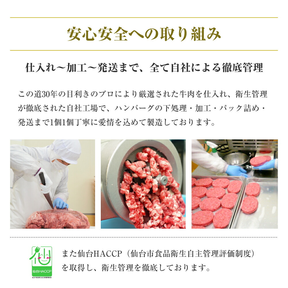 肉の旨味たっぷり仙台牛100%ハンバーグ8個セット