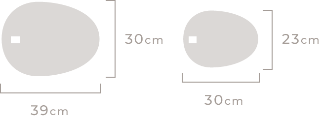 トレーサイズ、大：30×39cm、小：23×30cm